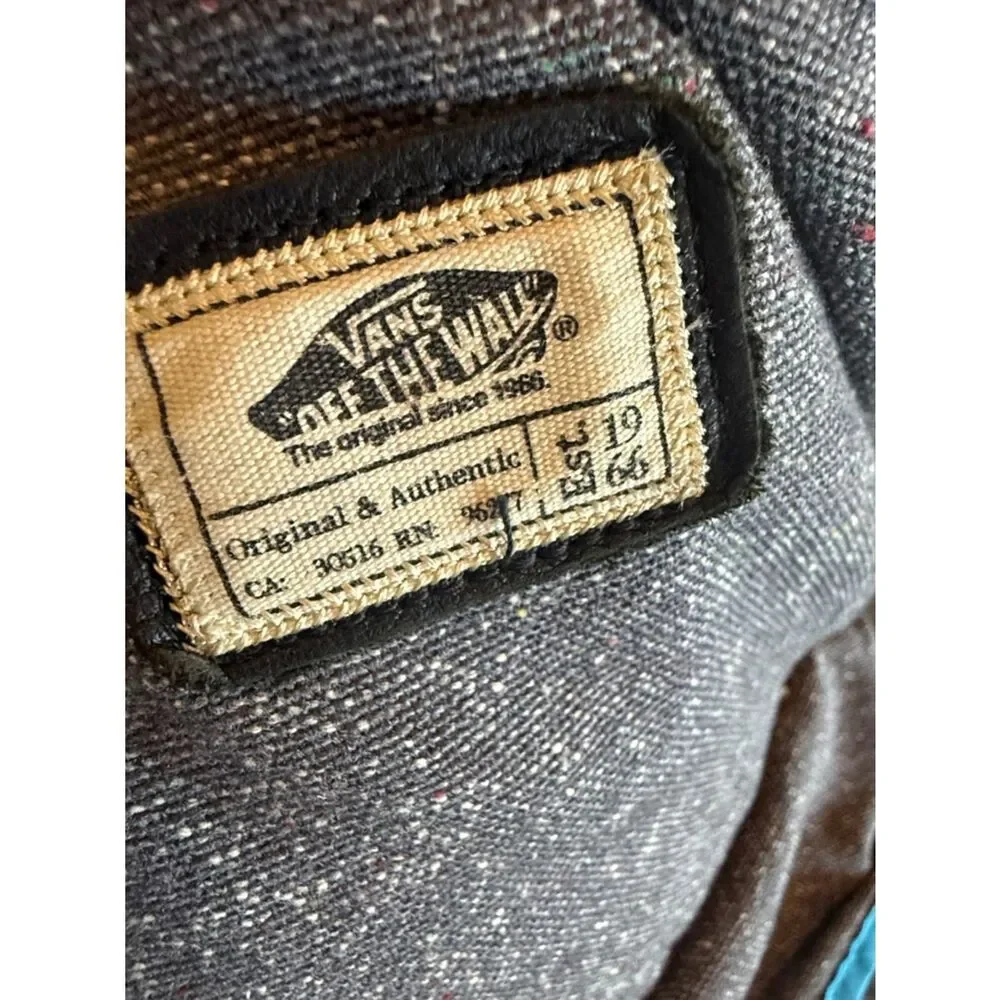 Vans Old-Skool II Nep  Gray Backpack with Black Pocket and Blue Accent Y2K